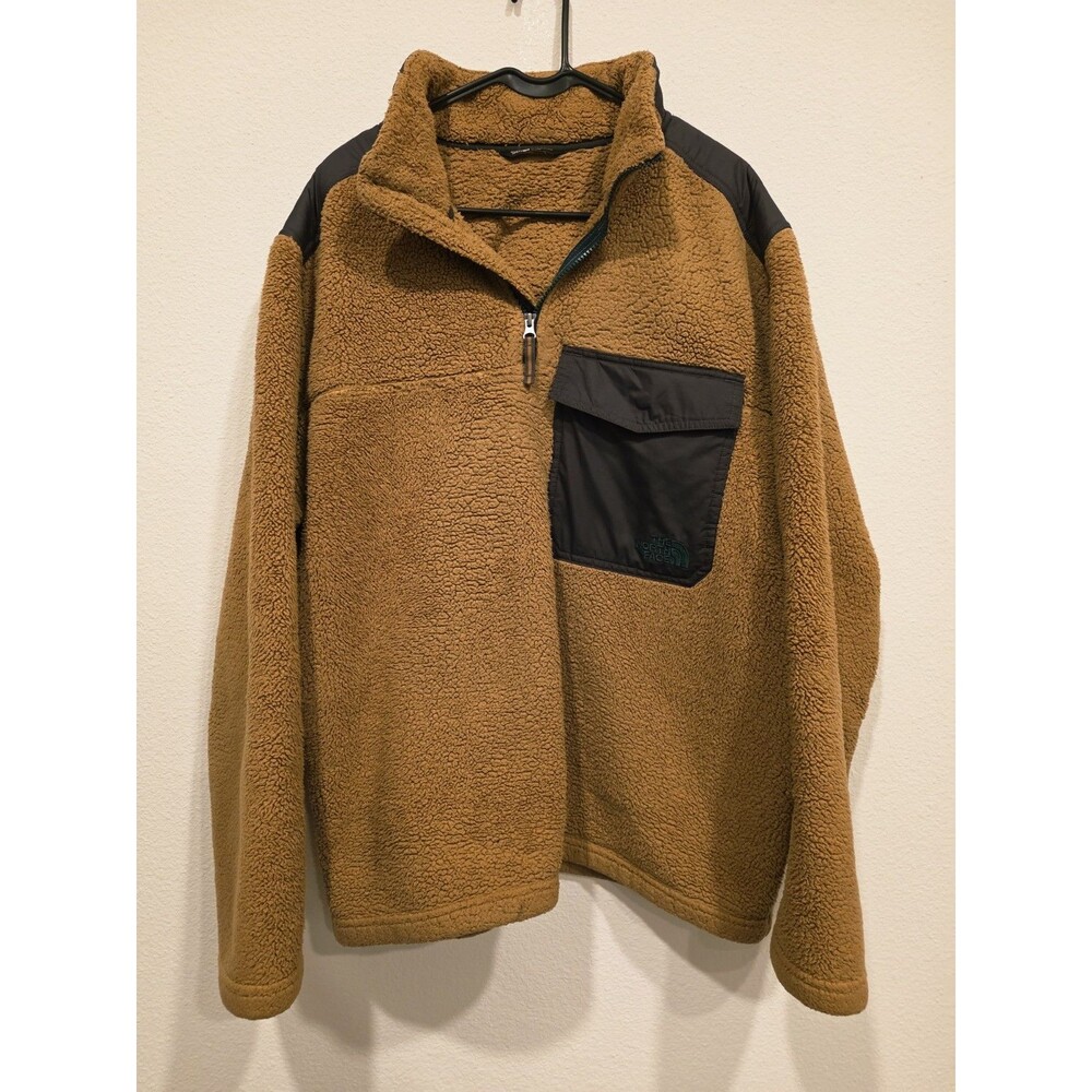 The North Face Fleece Sherpa Extreme Pile 1/4 Zip Pullover Men's Brown Size XL